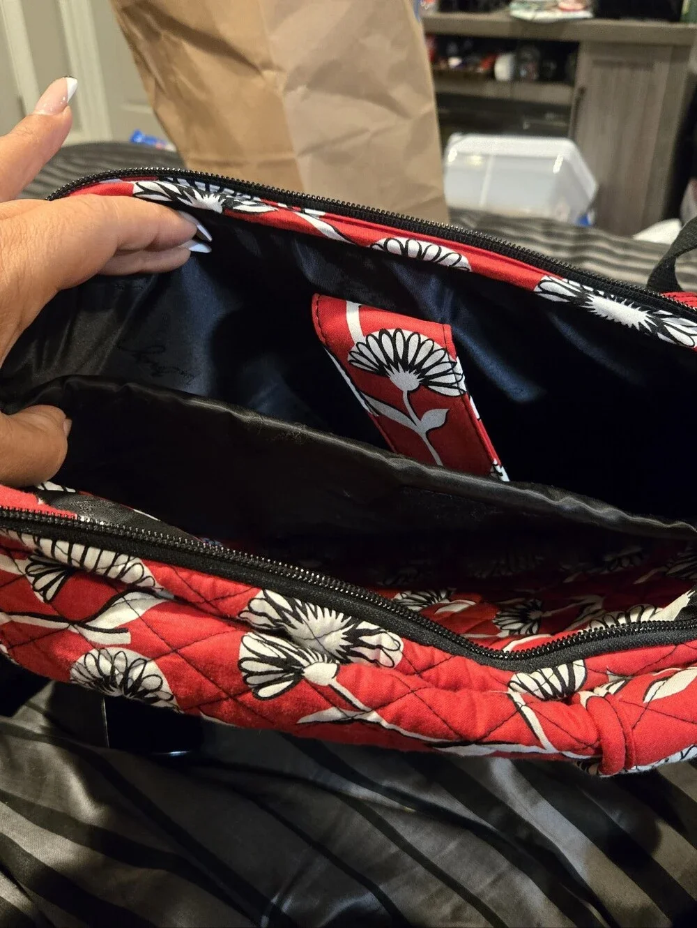 Vera Bradley Red Floral Quilted Backpack